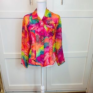 Pure silk Chinese print blouse